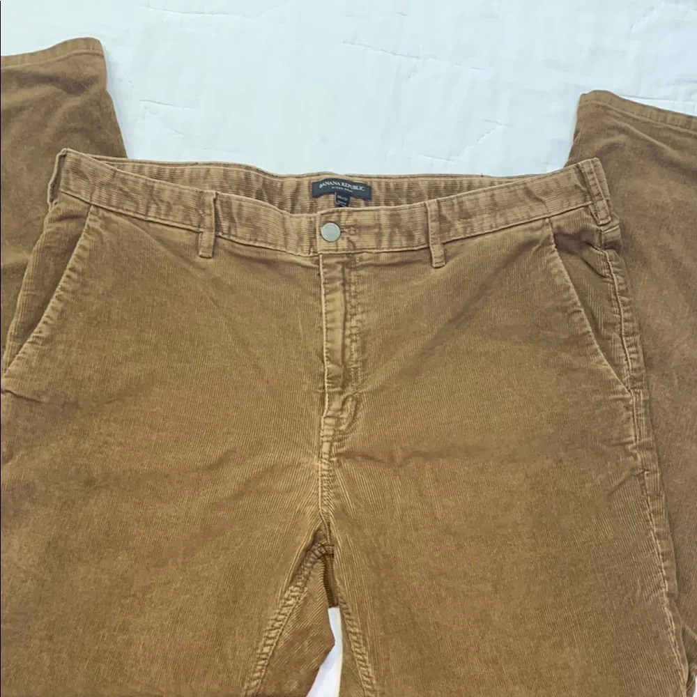 Banana Republic‎ Men's Tan Brown Wide-Wale Corduroy Pants Relaxed Fit